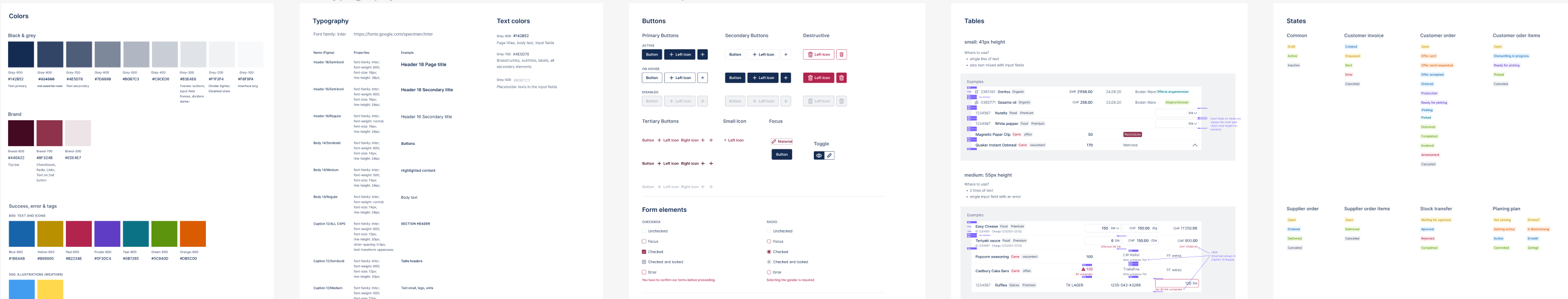 screenshot from the design system